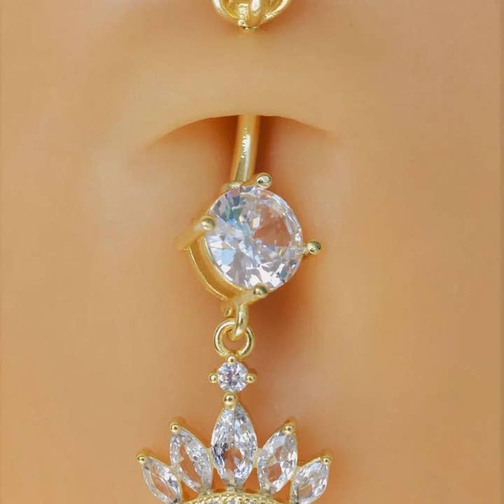 StockJWL – Engroshandel Navlering – Prinsessekrone navlepiercing, navlepiercing, buet vægtstang, navlepiercing, navlestang, navlering, vedhæng2