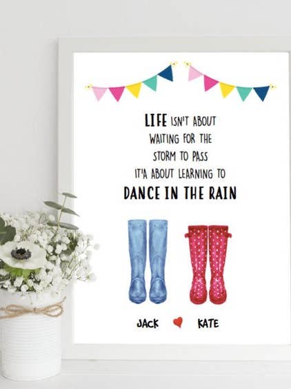 Personalised Couples Welly Print for wholesale by Mermaid Marys