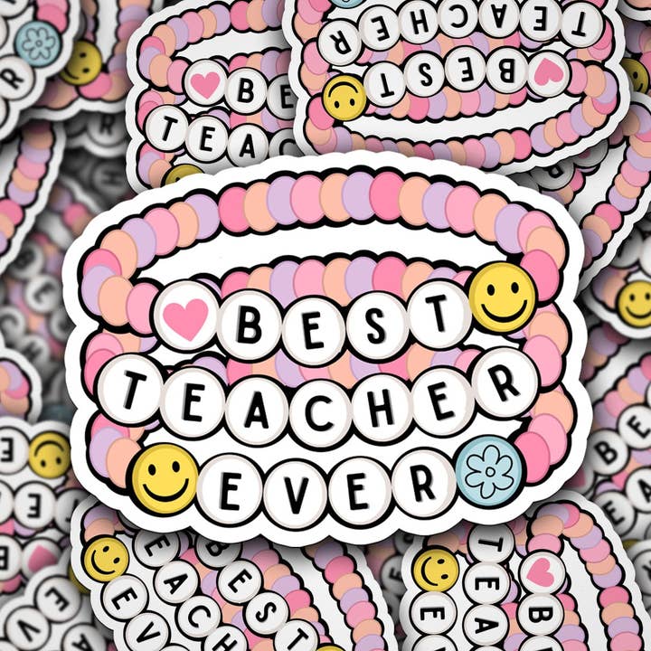 Vinyl Decal Best Teacher Ever Friendship Bracelet for wholesale by Sonny Rising