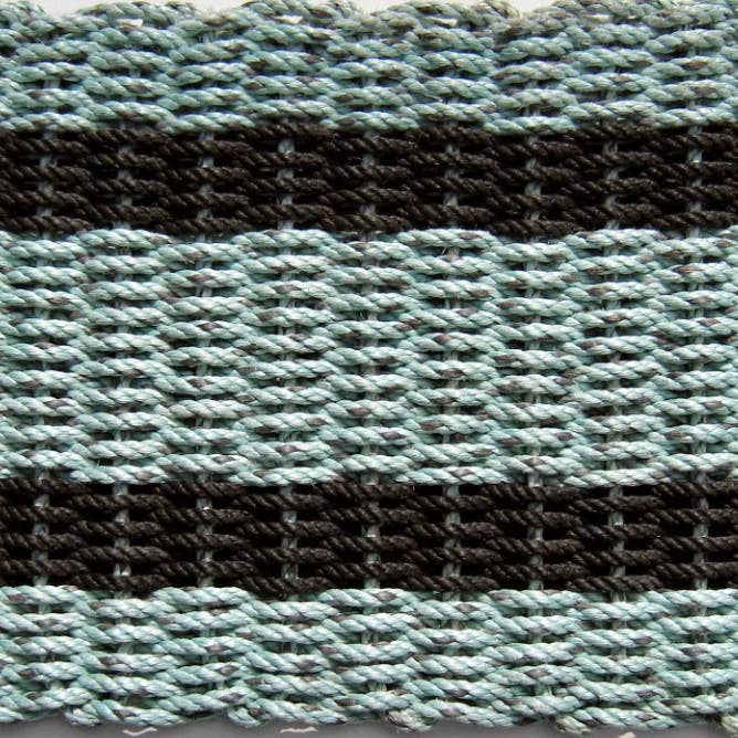 Aqua with 2 Black Stripes for wholesale by Maine Coast Rope Rugs