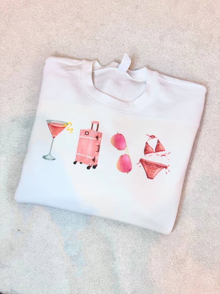 Sweatshirt à col rond Vacation pour la vente par AshleyGDesigns