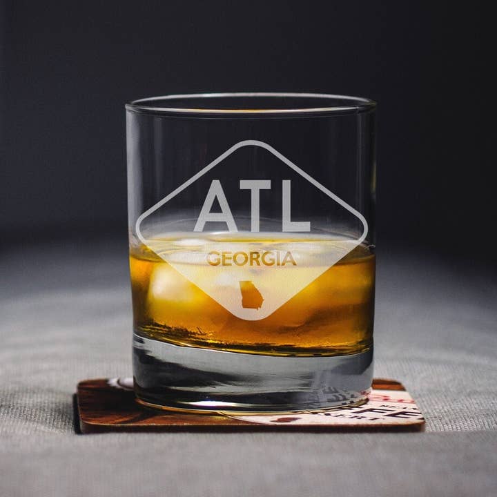 Bravo Glass - Vendita all'ingrosso Bicchieri da cocktail/superalcolici - Cartello stradale personalizzato Città/Stato Whisky Rocks Glass