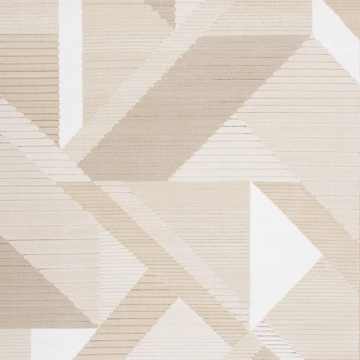 5' X 8' Beige And Cream Geometric Area Rug for wholesale by HomeRoots