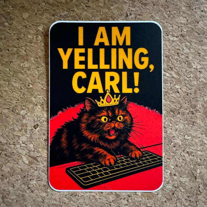 Princess Donut Yelling Vinyl Sticker for wholesale by Queen Anne Chonk & Co