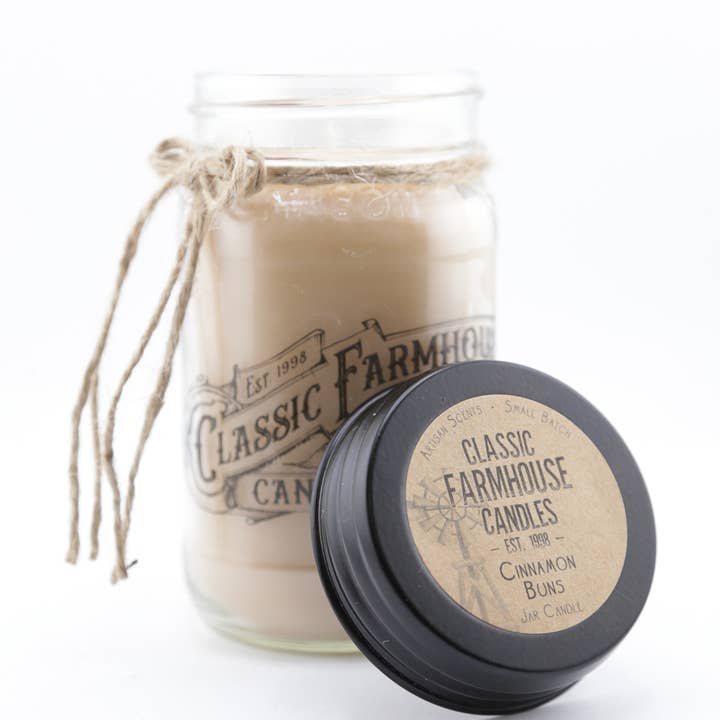 Cannamon Buns - Vela en tarro (14 oz) para venta al por mayor de Classic Farmhouse Candles