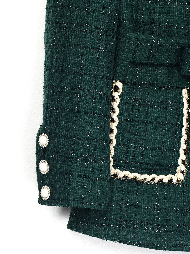 Colore come immagini Giacca in tweed con cintura e catena BL16Y per autunno e inverno in vendita all'ingrosso su Faire5