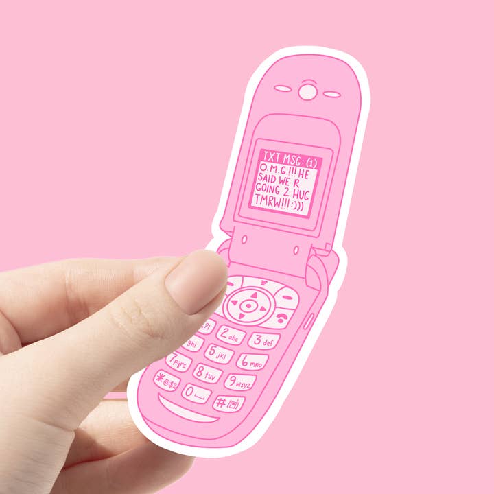 Autocollant Y2K Funny Flip Phone Aesthetic pour bébé des années 90 pour la vente par Chlo Ranae Co