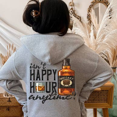 Trendy Transfers - Wholesale Sublimation Transfer - Isn't Happy Hour Anytime? Screen Print Heat Transfer0