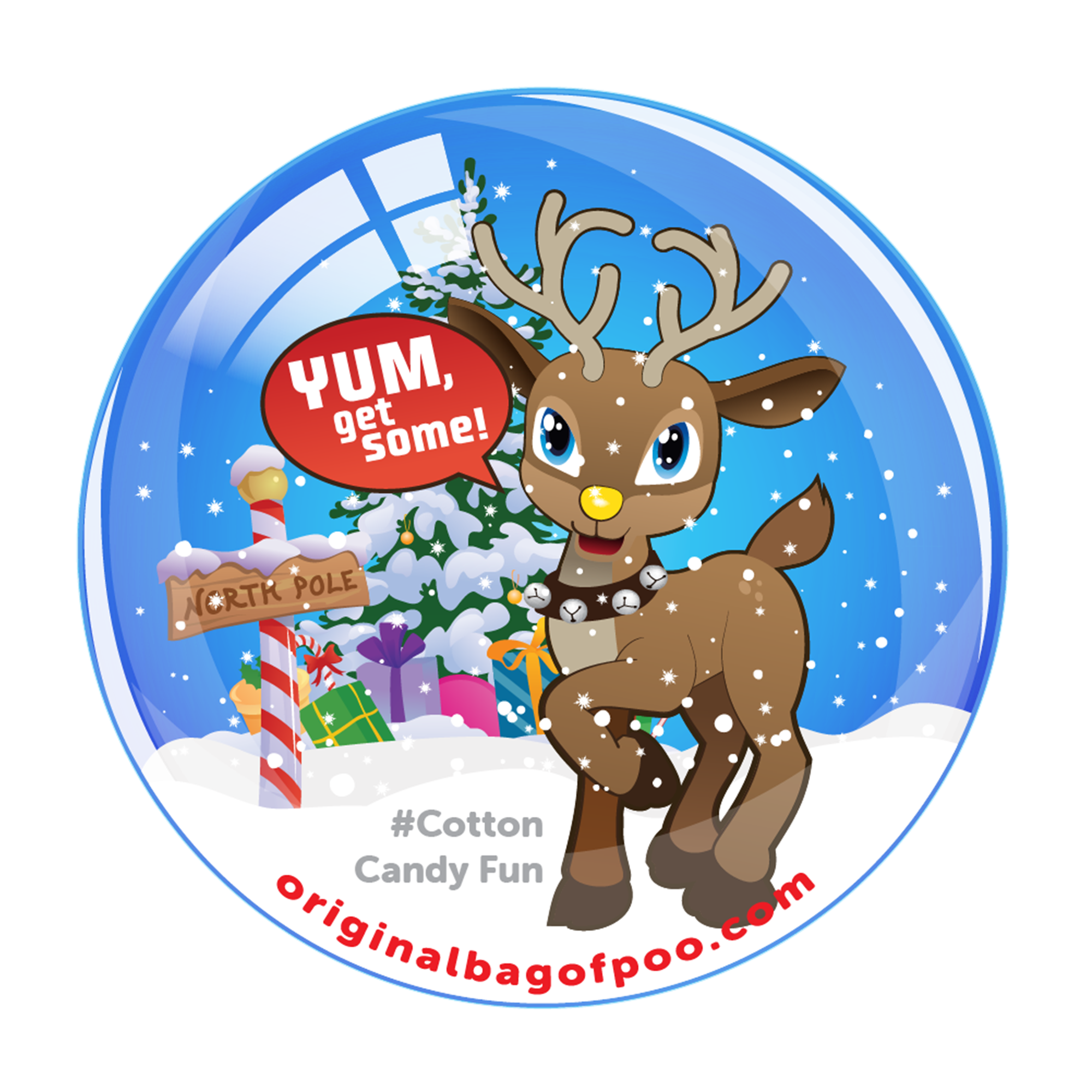 "The Original Bag of Poo"® Novelty Cotton Candy - Wholesale Cotton Candy - The Original Bag of Poo® (Reindeer Cotton Candy Poo)4