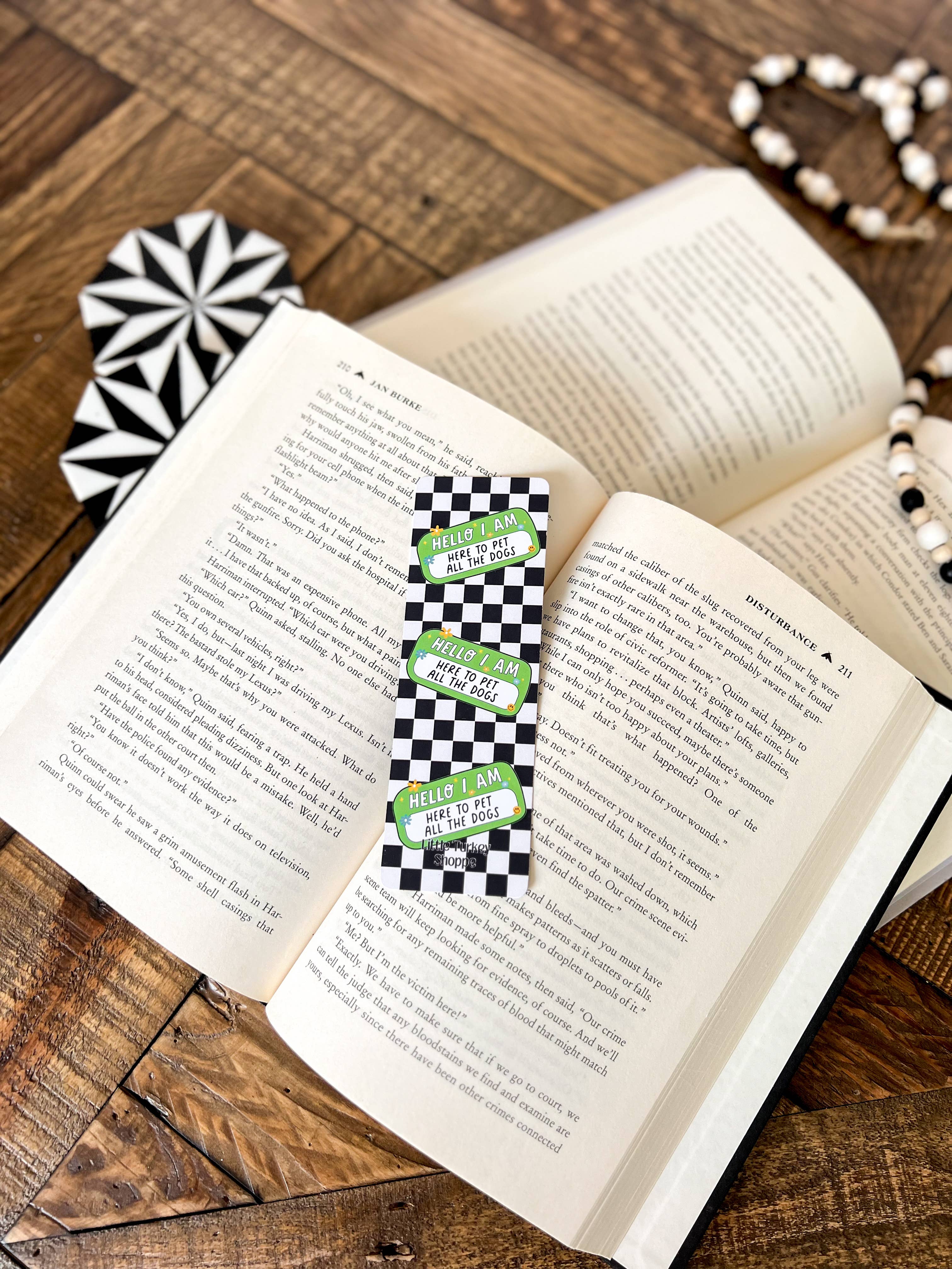 Little Turkey Shoppe - Wholesale Bookmark - Pet All the Dogs Bookmark, Checkered3