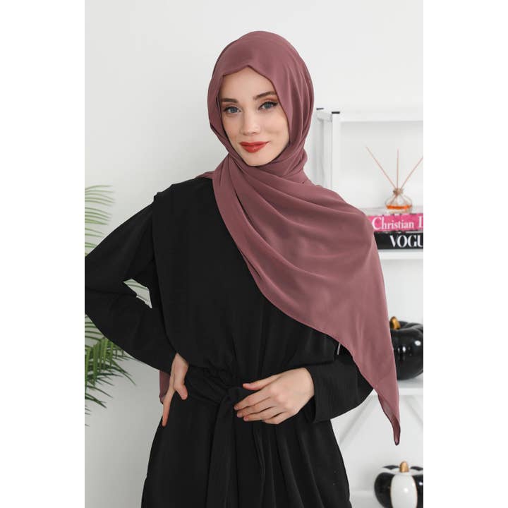 Aisha's Design - Wholesale Hijab – Women’s - Instant Chiffon Shawl Headscarf for Women with Cotton Bonnet Chiffon Turban Cap, Ready-to-Wear Soft Chiffon Shawl Instant Hijab Wrap,PS-46150