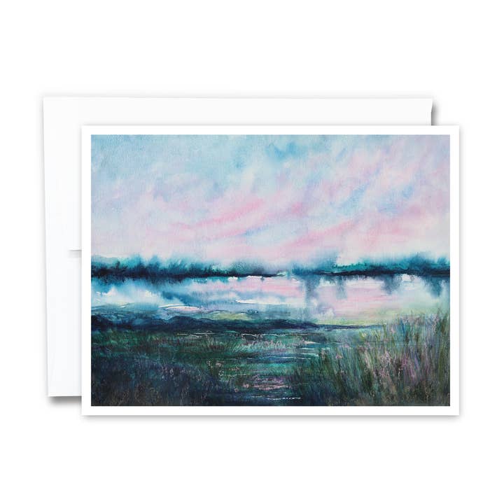 Pink Twilight Notecard for wholesale by Green Artist Designs
