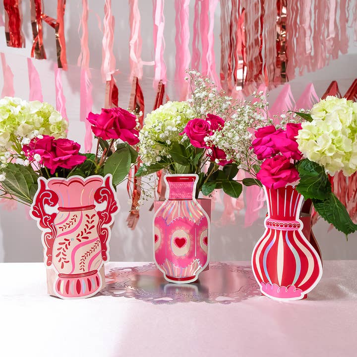 Valentine's Pop-Up Vase Slip Covers (set of 3) for wholesale by Packed Party