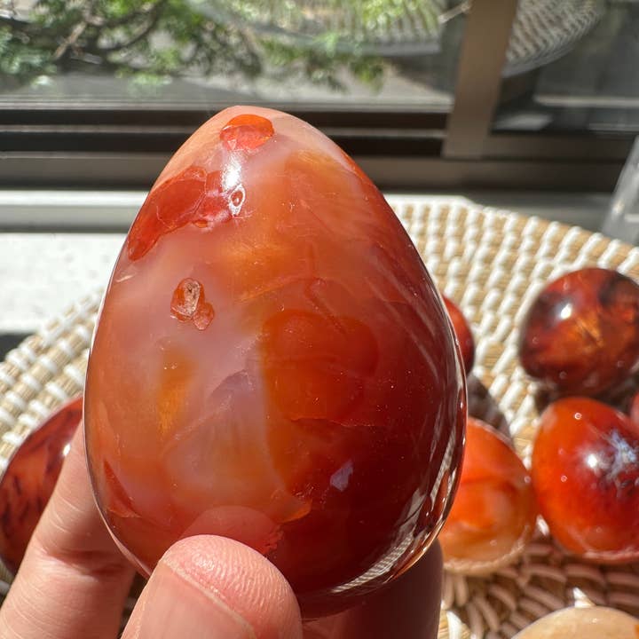 Moon Rituals - Wholesale Spiritual stone/crystal - Natural Carnelian Egg Crystal 50-300g - Healing Stone for Vitality, Creativity & Sacral Chakra Balance, christmas crystal gift9