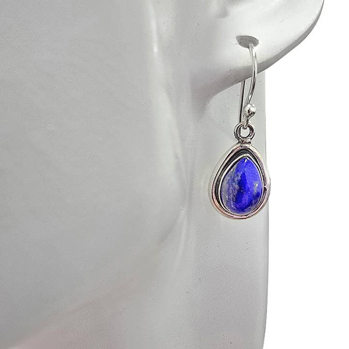 Amberman - Wholesale Dangle Earrings - Lapis Sterling Silver Earrings On Hooks1