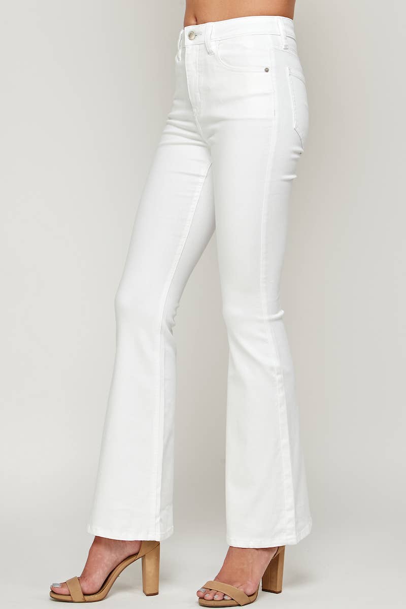 Weiss I1320HF - Weiß - High Rise Flare Jeans für den Großhandel auf Faire2