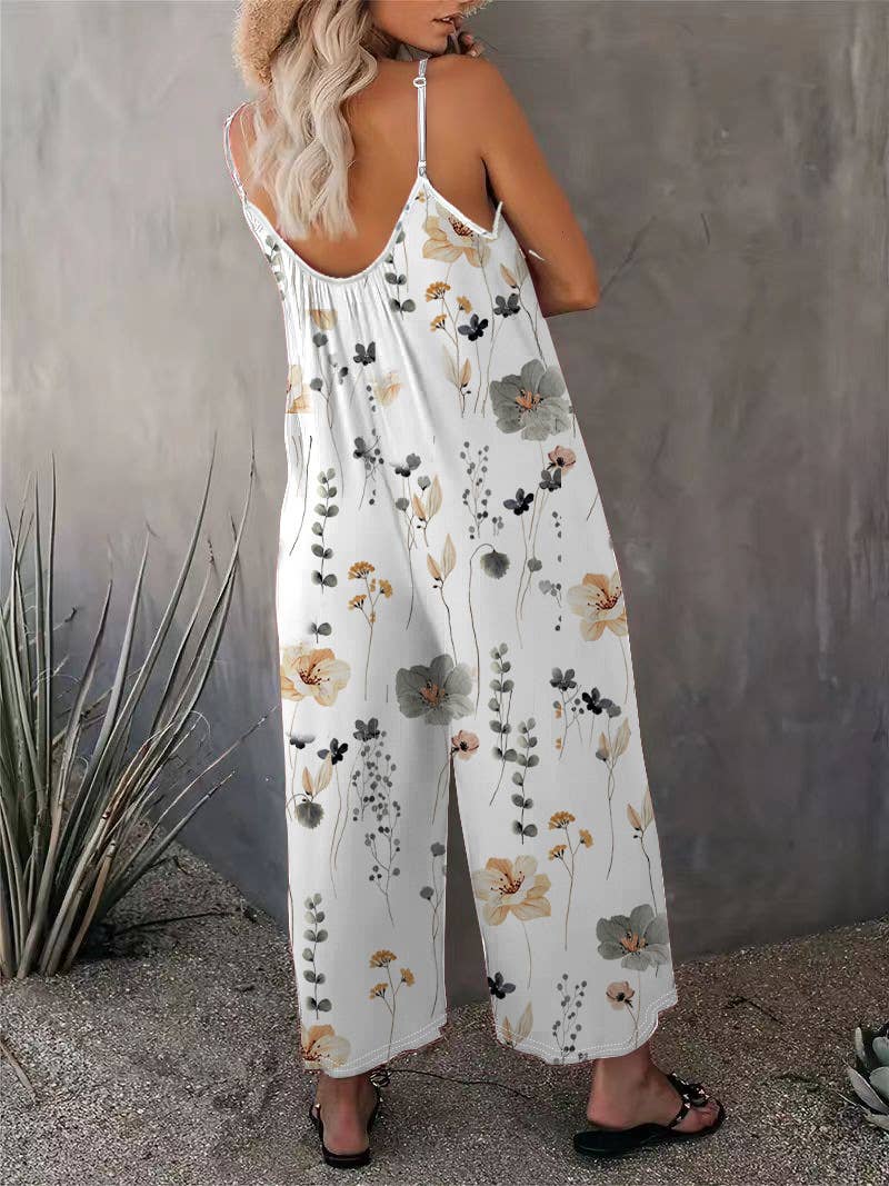 HIDDENBRAND - Wholesale Jumpsuit - Women's - Casual Sleeveless Floral Print Jumpsuit7