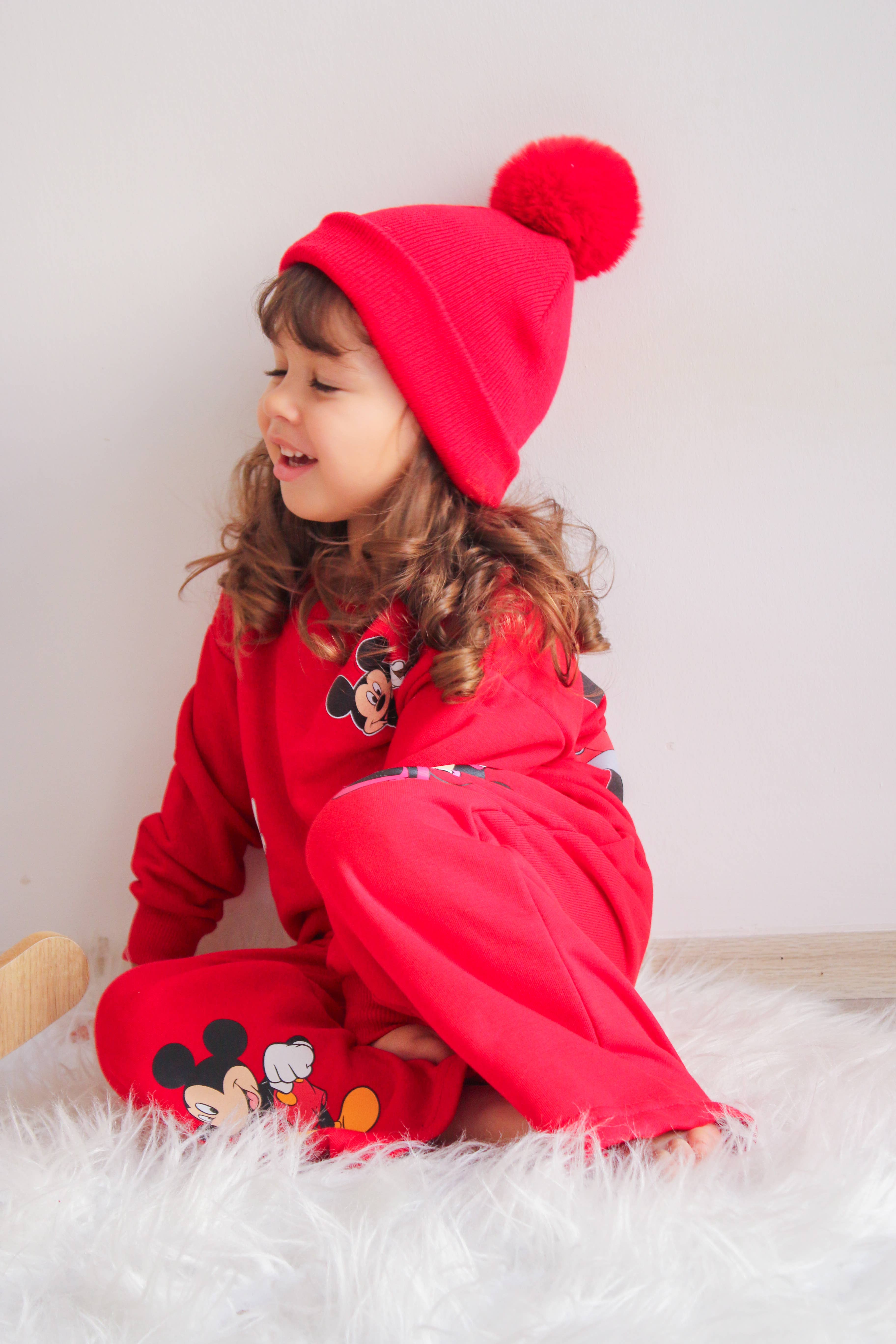 Himmelberg Baby – wholesale Mössa - Barn – Röd Singel Pom Pom Baby-/Barnmössa 0-8 år13