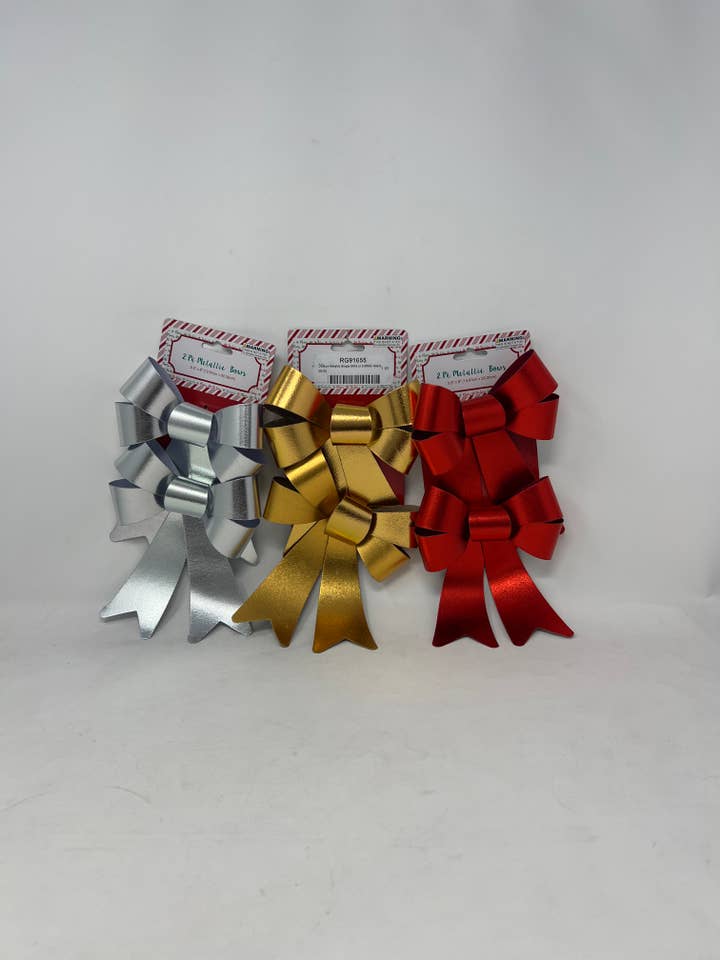 5.5" x 8" Red/Gold/Silver Christmas Bows for wholesale by USA HomeMax