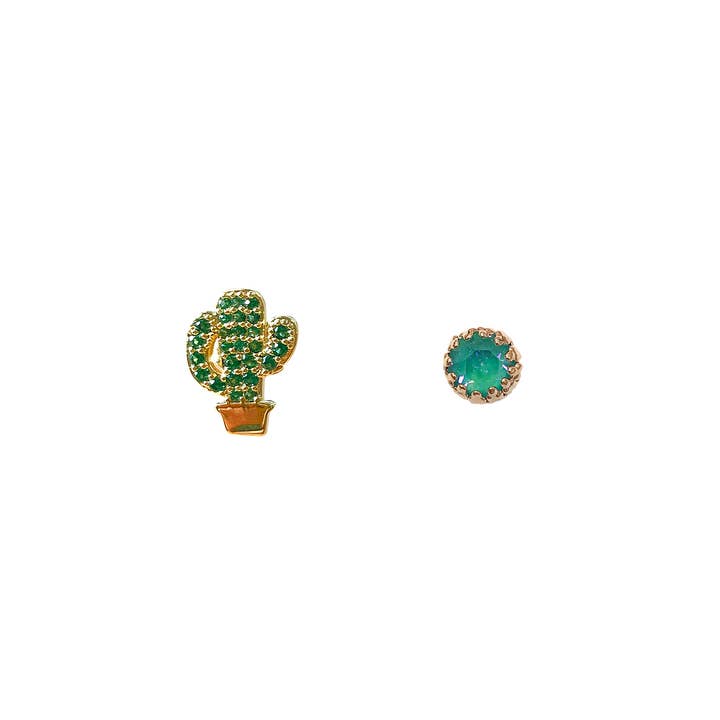 Cactus Mismatched Studs for wholesale by Artynkitsch