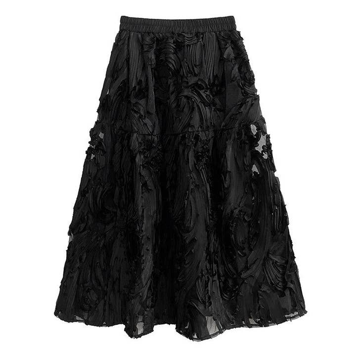 Sheer Trend - Wholesale Skirt - Women's - 3D Pattern Mesh Skirt7