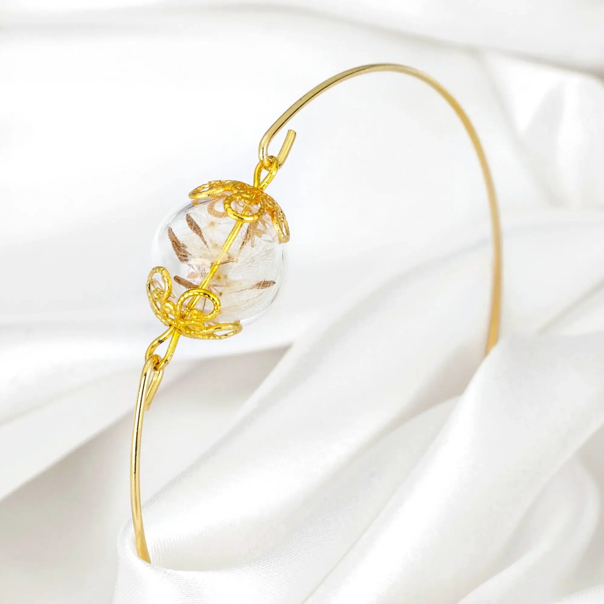 MadamLili - Wholesale Bangle Bracelet - Dandelion Dandelion Seed Bangle - Gold plated8