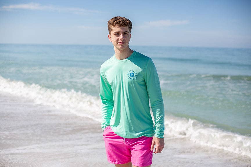 Sun Drunk - Wholesale Rashguard - Men's - UPF 50+ Sun Shirt- Poseidon Mint1