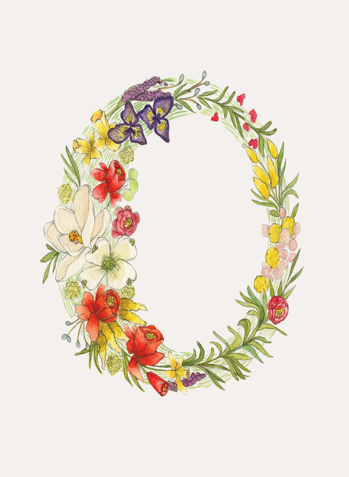 Hattie Darling - Wholesale Stationery/Notecard Set - Floral Monogram Stationery Set - 8 Folded Cards14