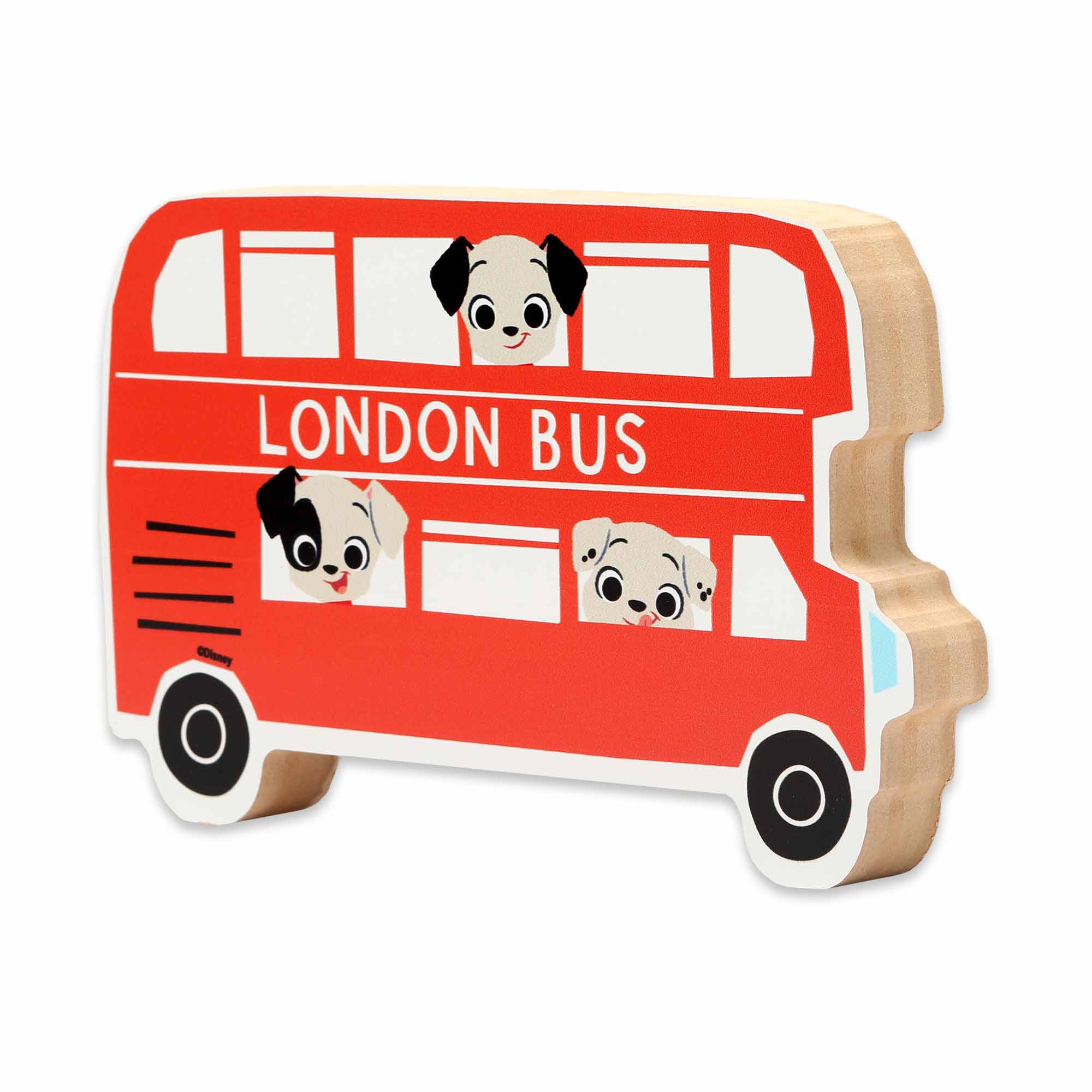 Open Road Brands, LLC - Wholesale Decorative Tabletop Object - Disney 101 Dalmatians London Bus Chunky Wood Tabletop Decor1