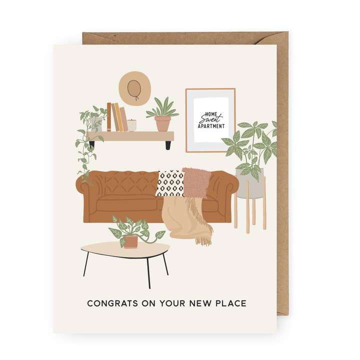 Boho New Apartment Greeting Card for wholesale by The Anastasia Co