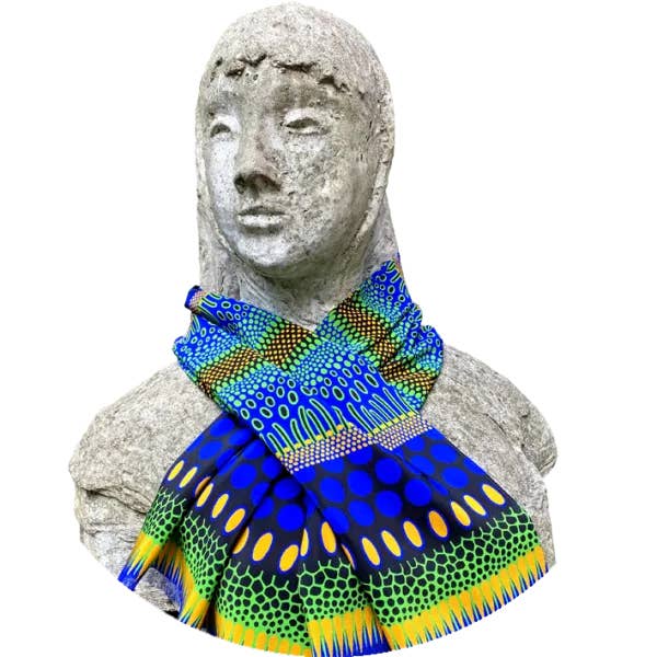 Tropical Spot Blå Silketørklæde for engroshandel hos Cressida Bell