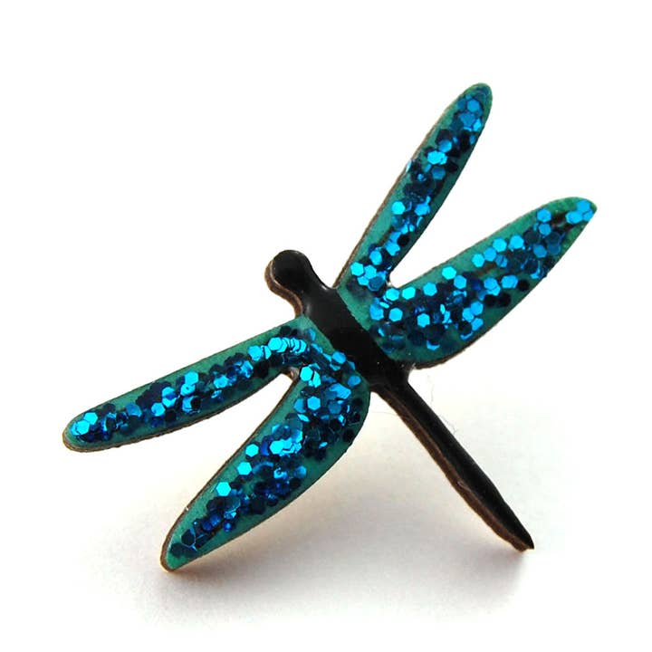 Dragonfly Pin Badge Turquoise for wholesale by Bekbek Makes