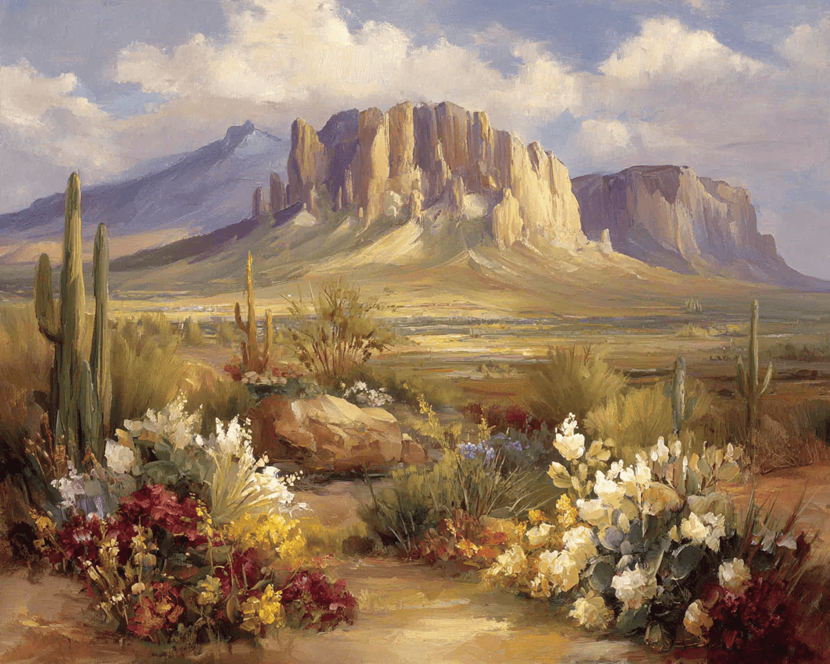 Mowbi - Wholesale Art Print - Sonoran Desert Mesa Southwestern Landscape Art Print - 8"x10" Artwork for 11"x14" Frame0