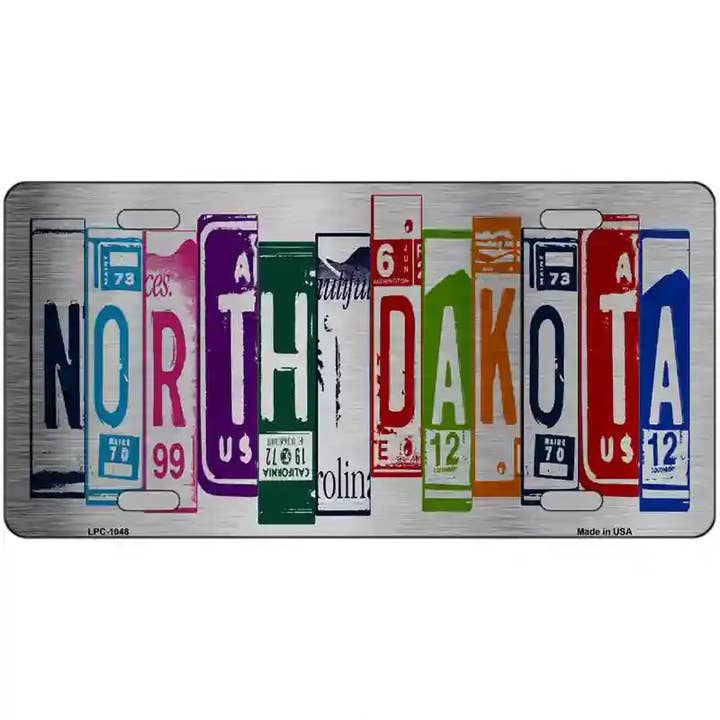 North Dakota License Plate Art Metal Novelty License Plate for wholesale by Smart Blonde