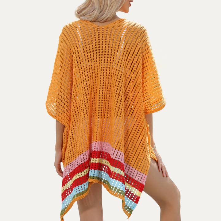 The Moment Collection - Vendita all'ingrosso Copricostume - Donna - Copricostume da bagno all'uncinetto multicolore Seaside Resort Rainbow
