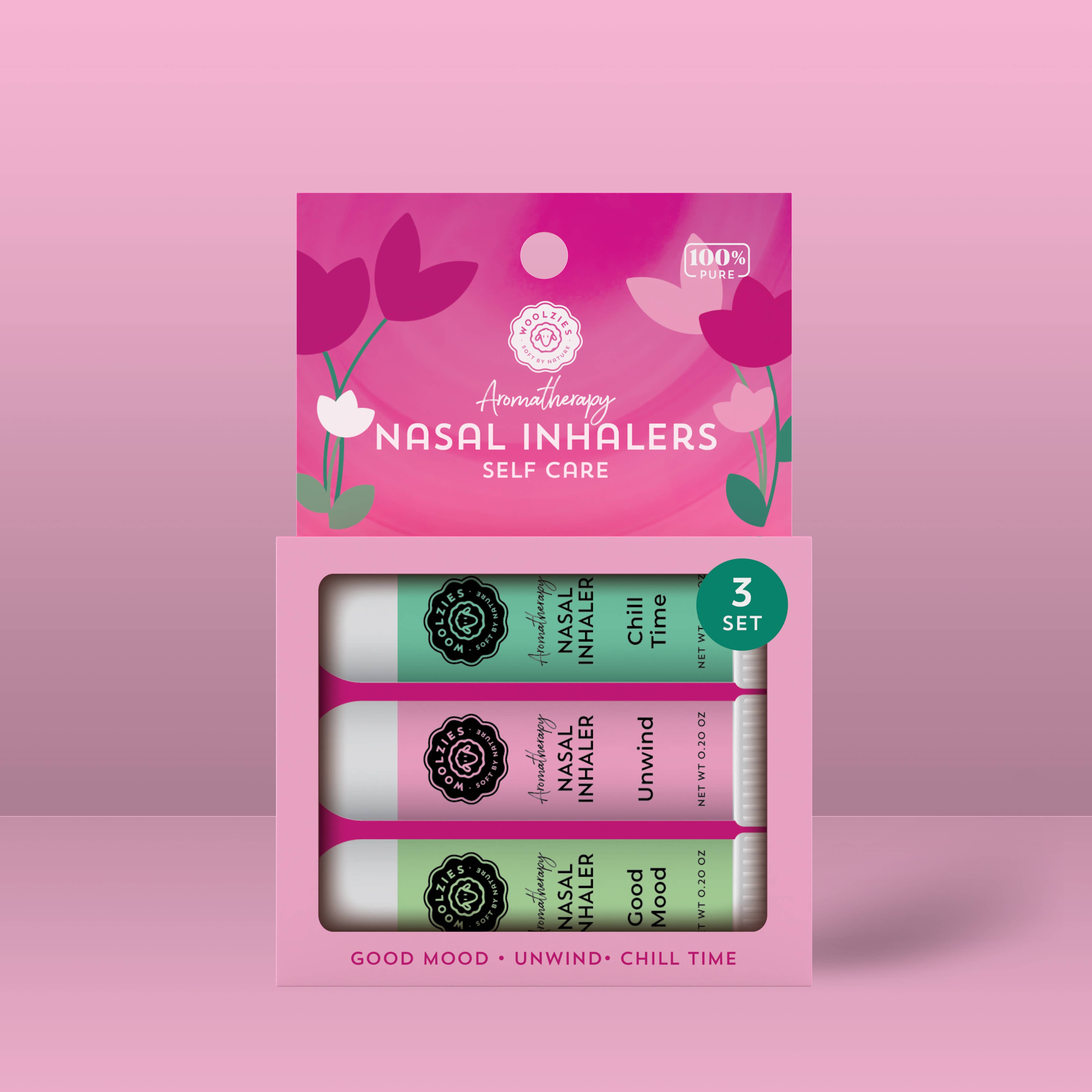 Woolzies – Inalador de aromaterapia por atacado – Conjunto de 3 Inaladores Nasais