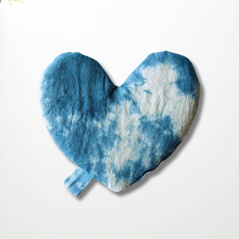 The Materials Design Co. - Wholesale Spa/Therapy Pillow - Heart Eye Pillow - Botanically Dyed - Indigo Sky - V Day