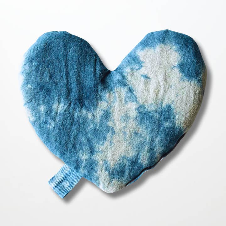 The Materials Design Co. - Wholesale Spa/Therapy Pillow - Heart Eye Pillow - Botanically Dyed - Indigo Sky - V Day0