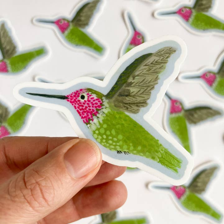 Hummingbird Matte Vinyl Sticker for wholesale by In My Backyard