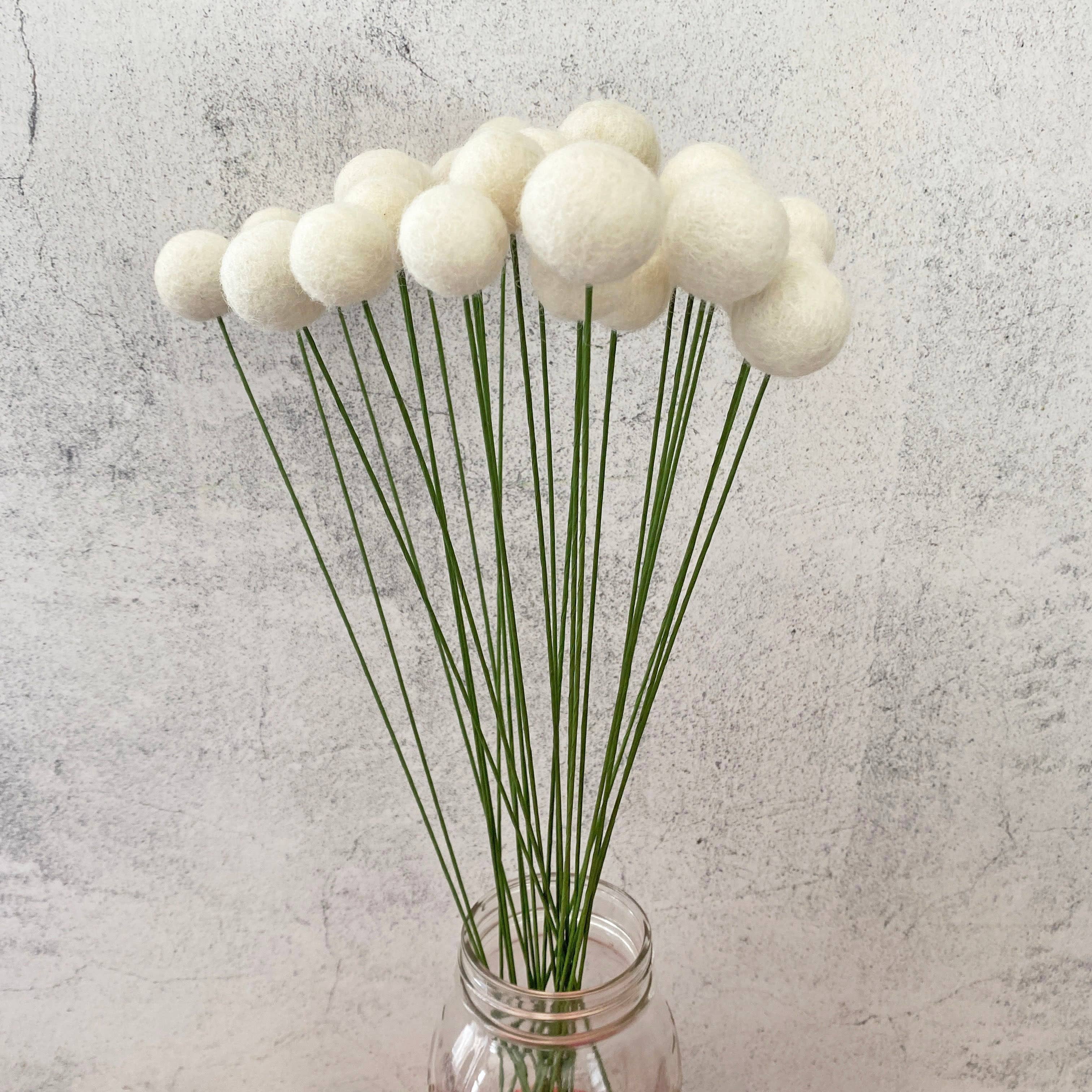 Oakwind Hollow – wholesale Konstgjorda blommor – Uppsättning av 8 filtull blombollbukett färsk grädde6