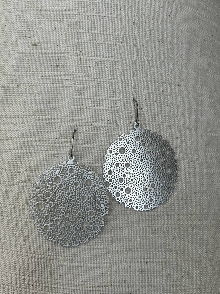 Luna Filigree Leaf earrings Silver for wholesale by Amber Leaf Jewellery