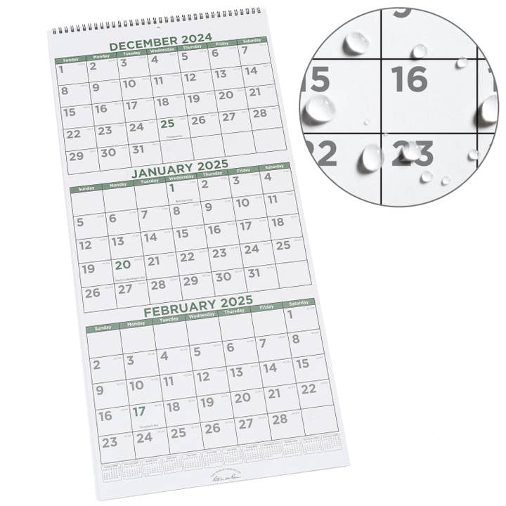 Rite in the Rain 3-Month Wall Calendar for wholesale by Rite in the Rain