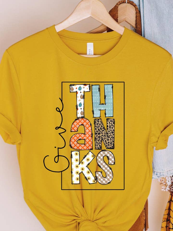 COLORBEAR – T-shirt estampada - Mulher por atacado – DAR GRAÇAS MANGA CURTA UNISSEX0