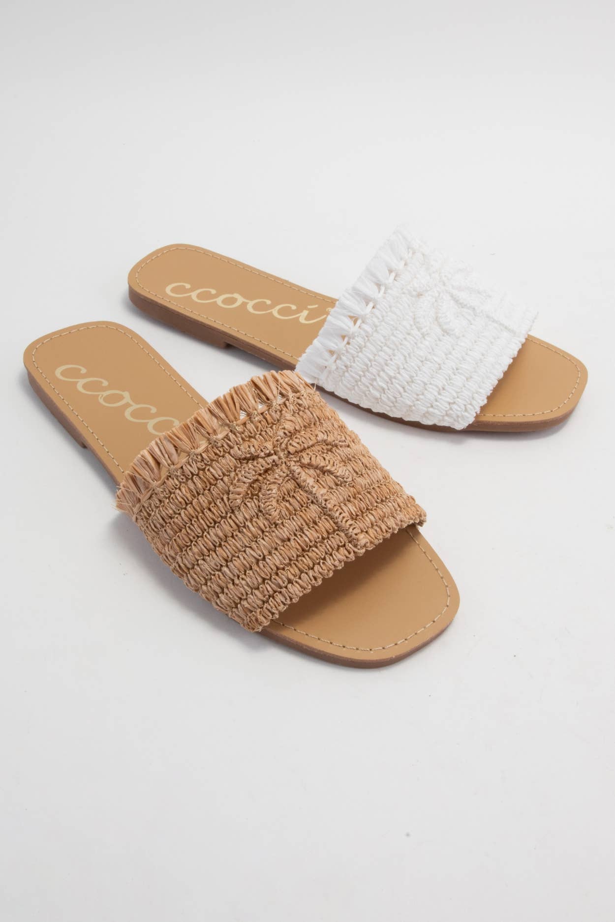 CCOCCI - Wholesale Sandals - Women's - SANDY PALM TREE EMBROIDERY DESIGN RAFFIA SANDAL10