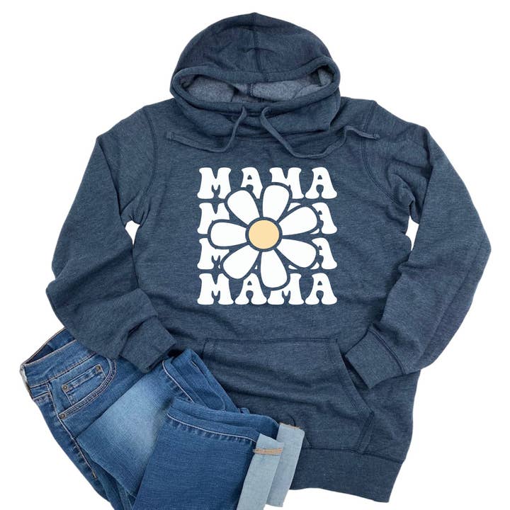Camisola com Capuz Leve Mama Daisy, Sweatshirt Feminino com Gola Alta por atacado de Ice Cream Life