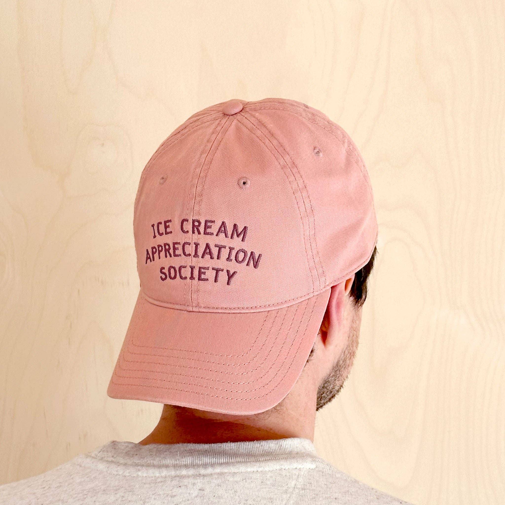 Alphabet Bags – wholesale Baseball cap – Unisex – Ice Cream Appreciation Society - Cotton Baseball Cap - Dusty Rose4