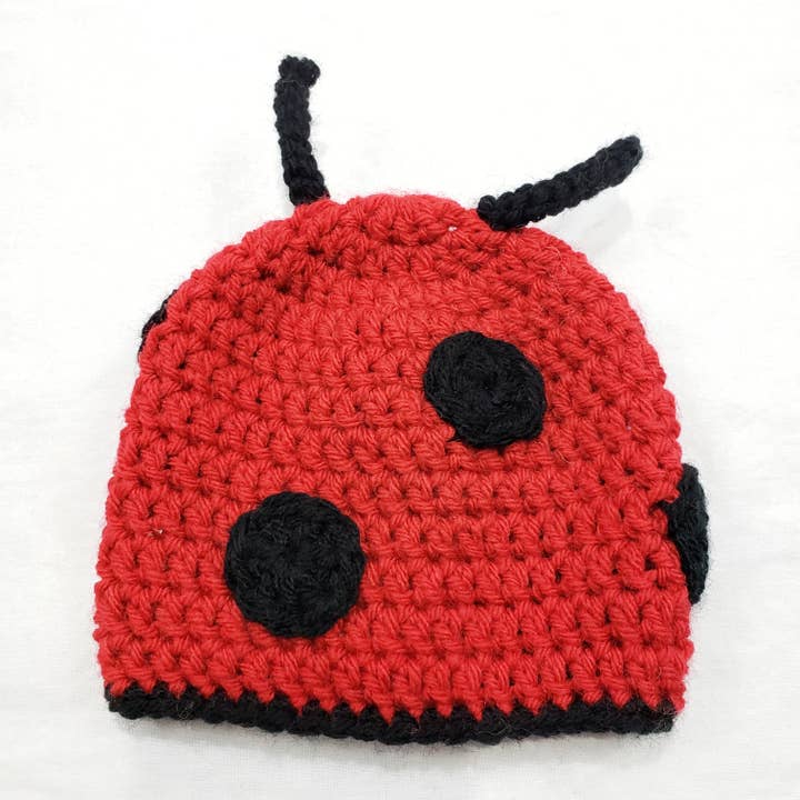 Ladybug Beanie for wholesale by Double Bug Stitchery