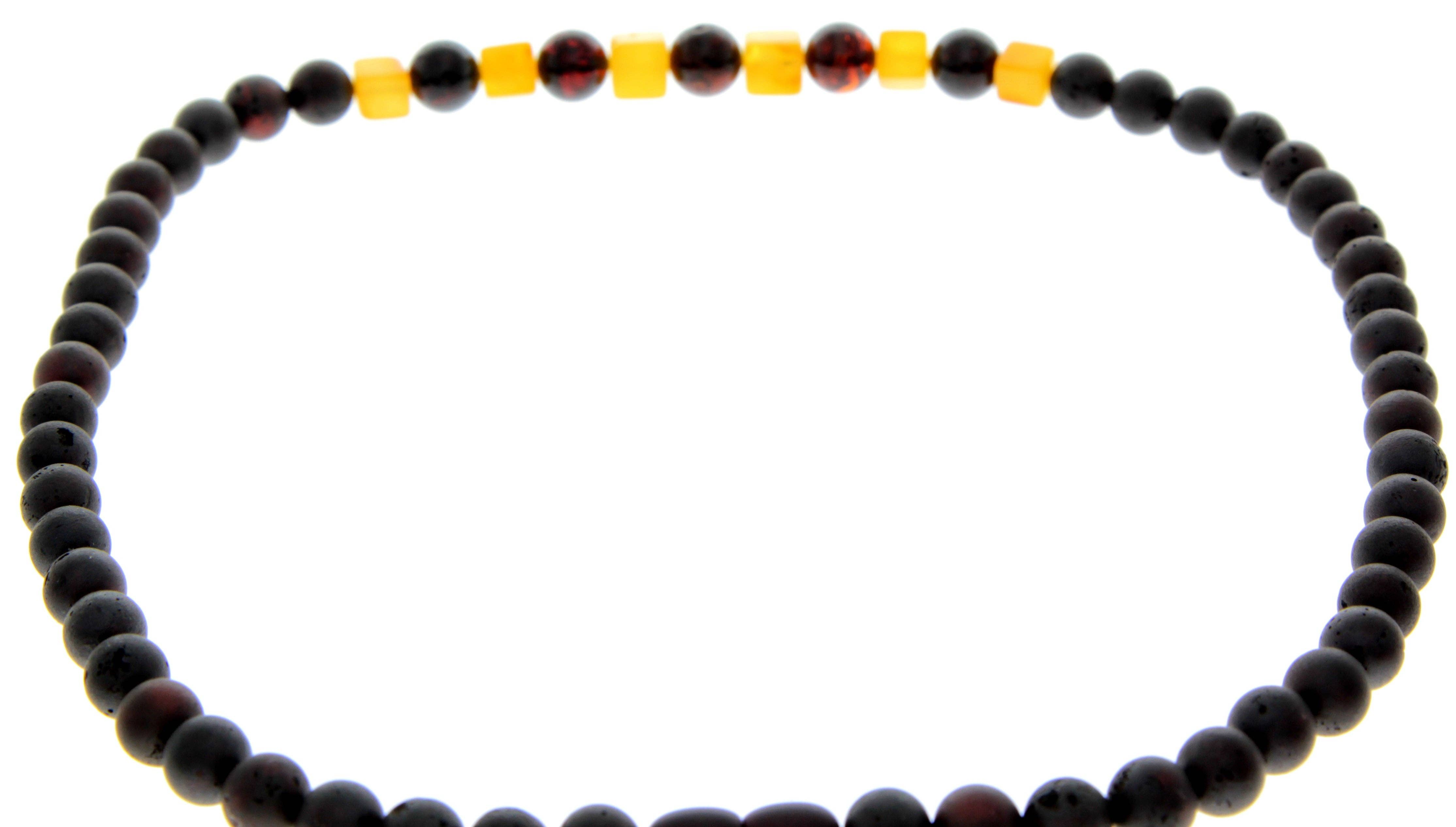 SilverAmber Jewellery - Vendita all'ingrosso Collane di perline/perle - Perline rotonde in vera ambra baltica da uomo/collana con perline unisex. MB025N3