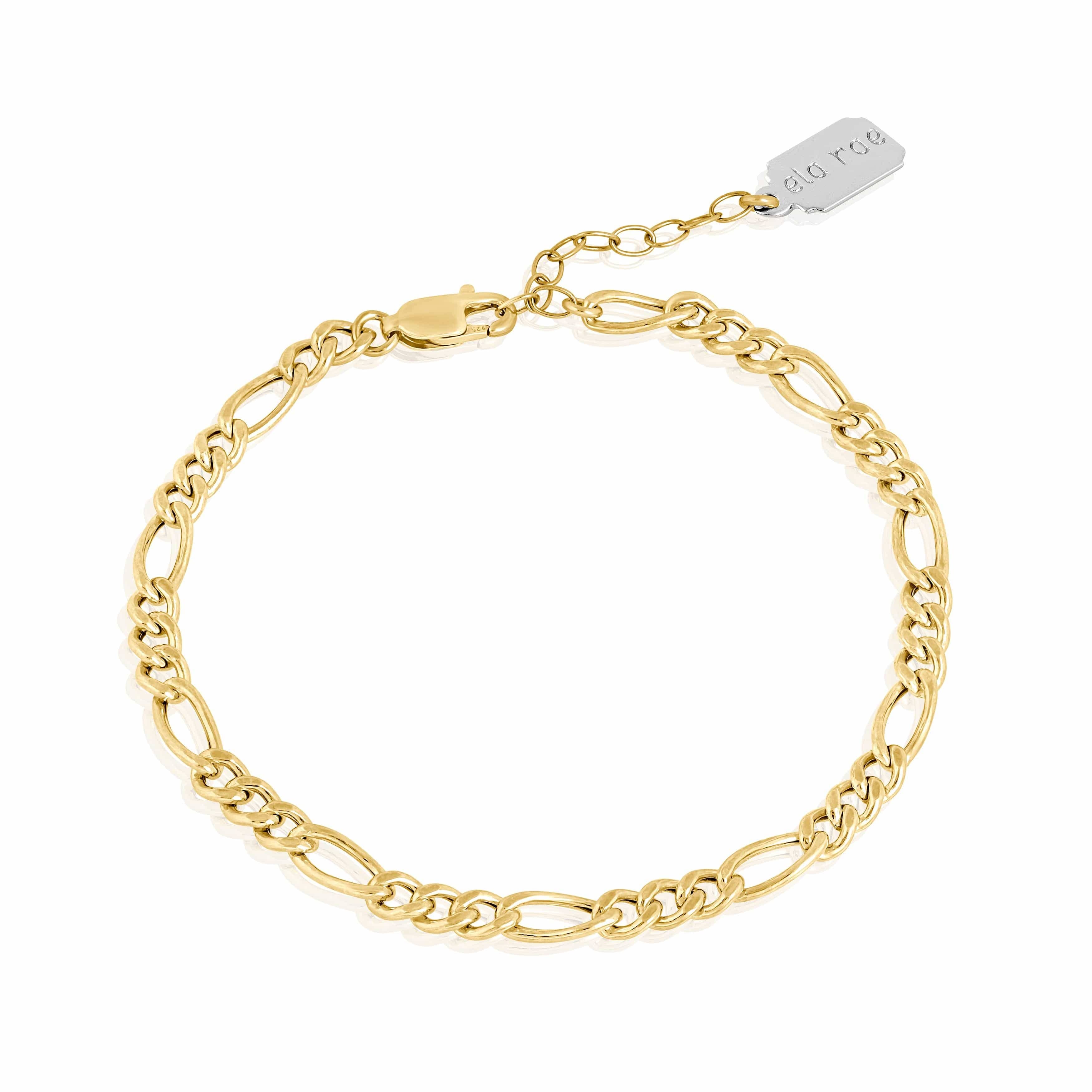 Ela Rae Jewelry Llc. - Wholesale Link & Chain Bracelet - Figaro Chain Bracelet - Lobster Claw Clasp0