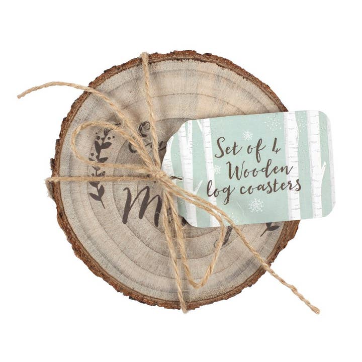 Something Different Wholesale - Wholesale Coasters - Set of 4 Printed Log Coasters